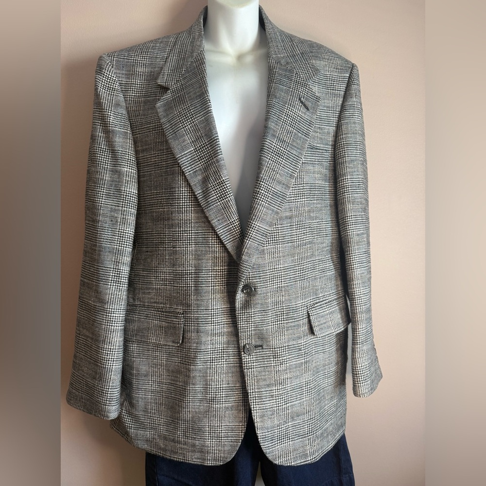 Stafford Vintage Gray Checkered Men's Blazer